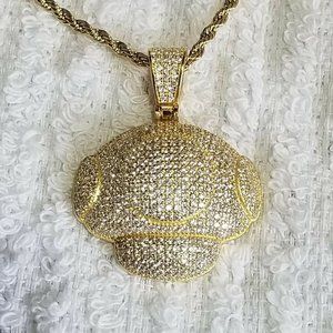 Sterling Silver 925 Flower Zirconia Gold Finishin